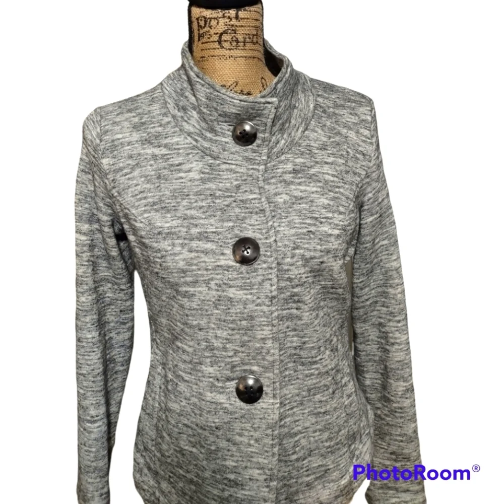 Cabi Heathered Gray  Asymmetrical Jacket ,Size Small - Picture 2 of 11